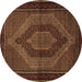 Round Persian Brown Traditional Rug, tr2425brn