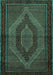 Machine Washable Persian Turquoise Traditional Area Rugs, wshtr2425turq