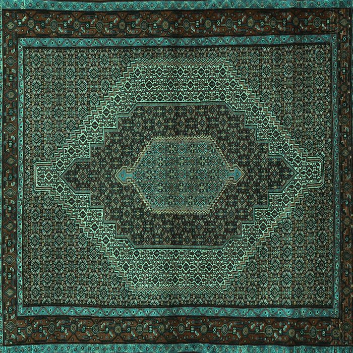 Square Persian Turquoise Traditional Rug, tr2425turq