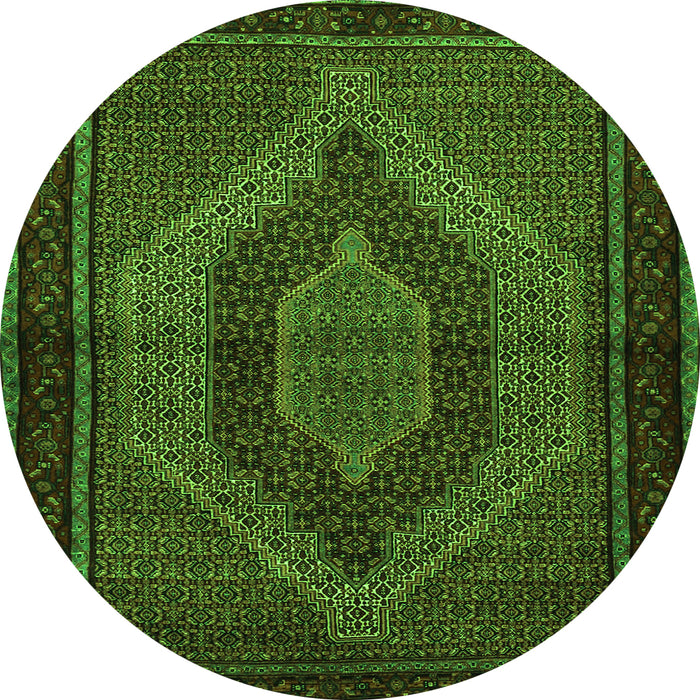 Square Persian Green Traditional Rug, tr2425grn