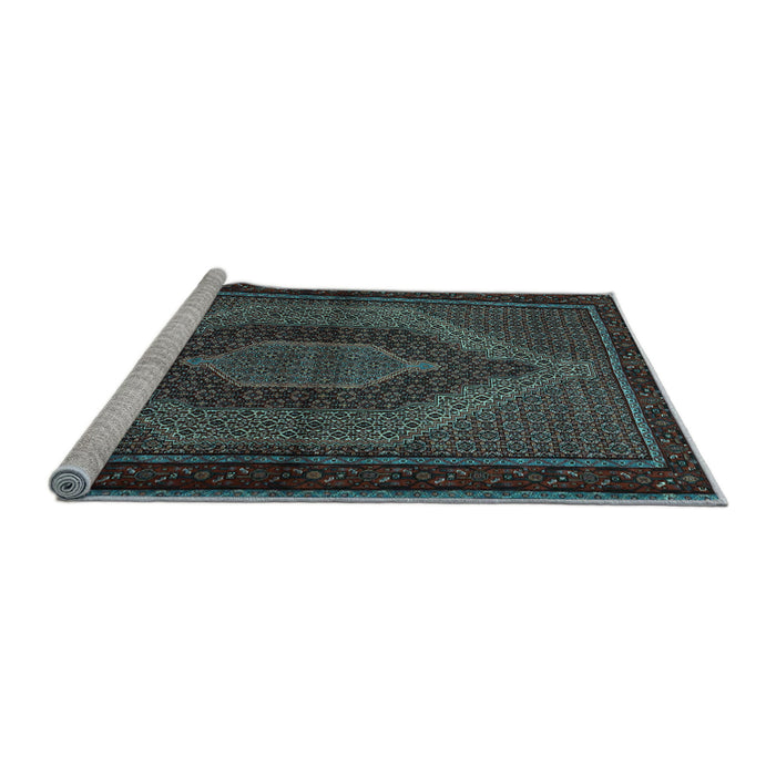 Sideview of Machine Washable Persian Light Blue Traditional Rug, wshtr2425lblu