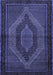 Machine Washable Persian Blue Traditional Rug, wshtr2425blu