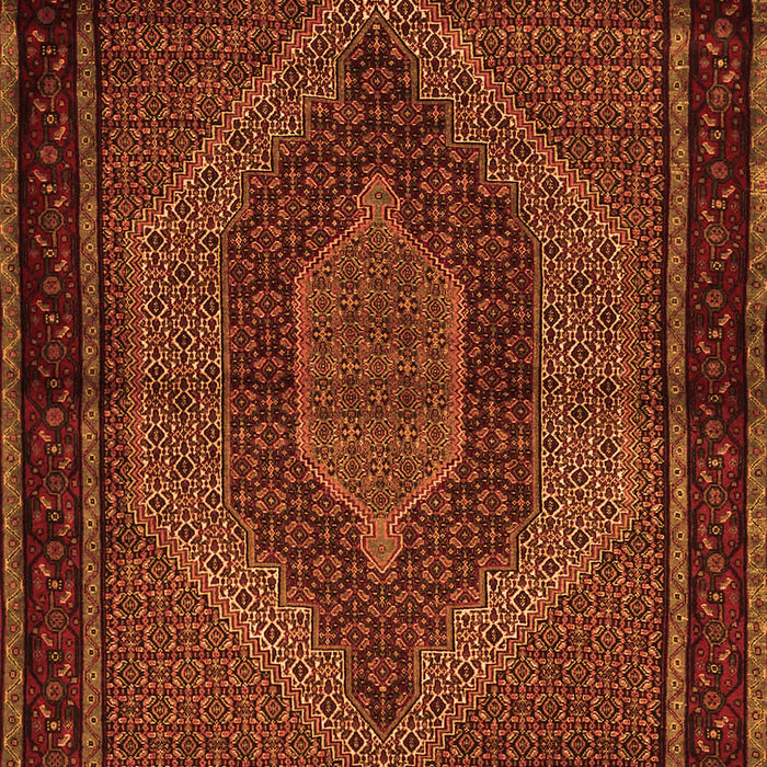 Serging Thickness of Machine Washable Persian Orange Traditional Area Rugs, wshtr2425org