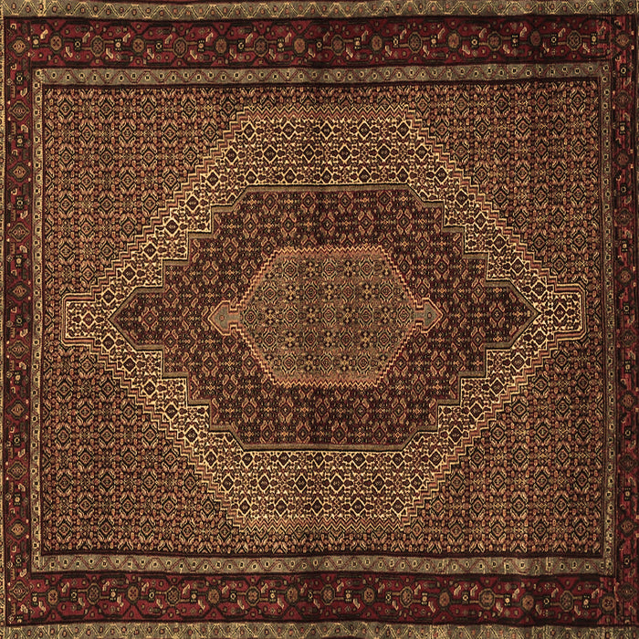 Square Machine Washable Persian Brown Traditional Rug, wshtr2425brn