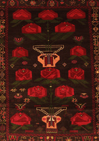 Animal Orange Traditional Rug, tr2426org