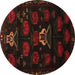 Round Animal Brown Traditional Rug, tr2426brn