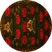 Round Animal Yellow Traditional Rug, tr2426yw