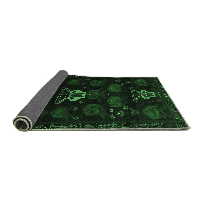 Sideview of Animal Emerald Green Traditional Rug, tr2426emgrn