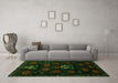 Machine Washable Animal Green Traditional Area Rugs in a Living Room,, wshtr2426grn