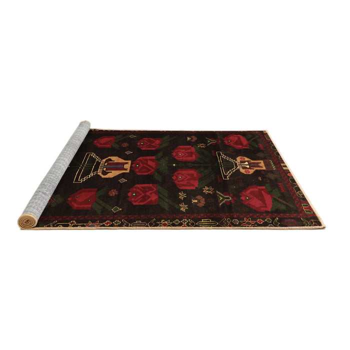 Sideview of Machine Washable Animal Brown Traditional Rug, wshtr2426brn