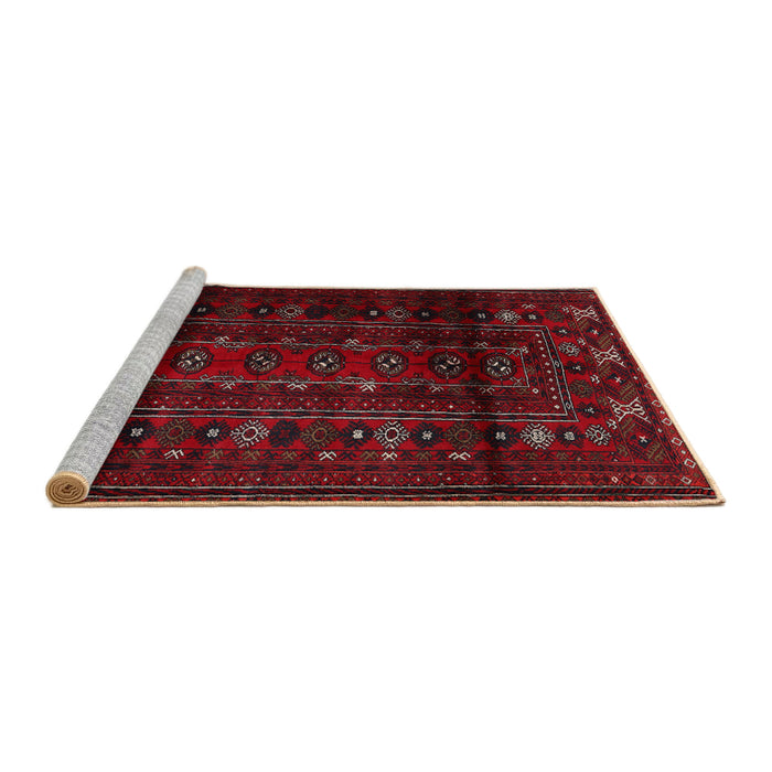 Sideview of Machine Washable Traditional Bakers Brown Rug, wshtr2427