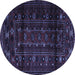 Round Persian Blue Traditional Rug, tr2427blu