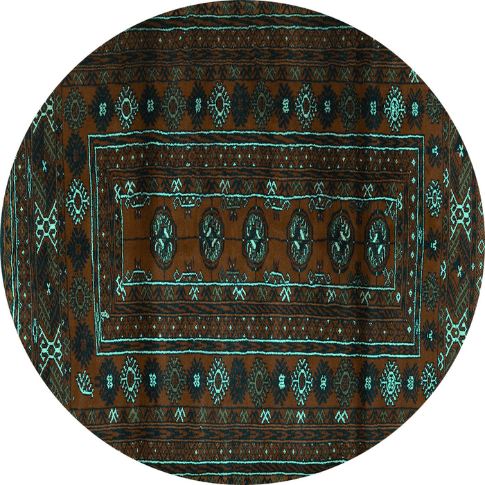 Round Machine Washable Persian Turquoise Traditional Area Rugs, wshtr2427turq