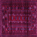 Square Machine Washable Persian Pink Traditional Rug, wshtr2427pnk