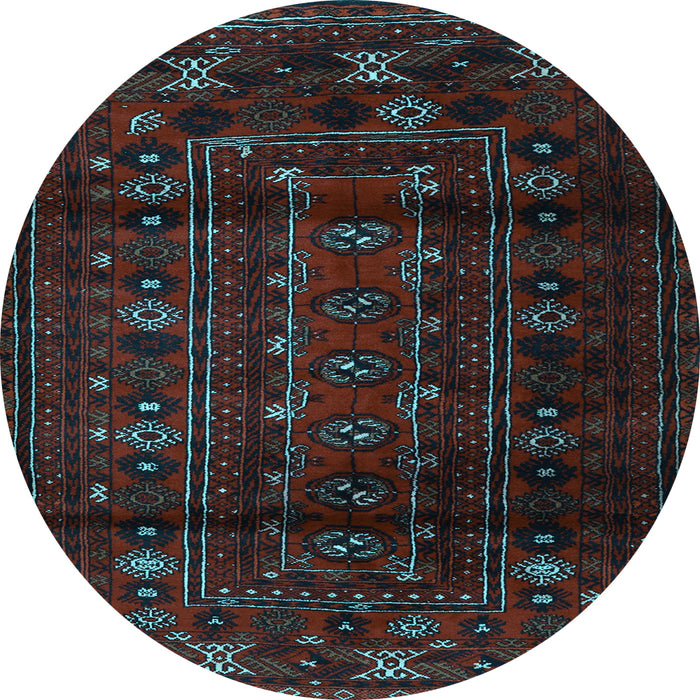 Round Machine Washable Persian Light Blue Traditional Rug, wshtr2427lblu