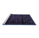 Sideview of Machine Washable Persian Blue Traditional Rug, wshtr2427blu