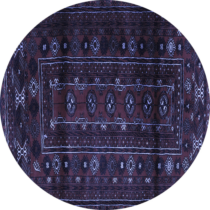 Round Machine Washable Persian Blue Traditional Rug, wshtr2427blu