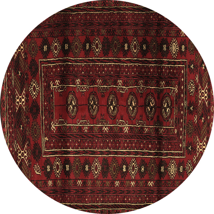 Round Persian Brown Traditional Rug, tr2427brn