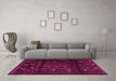 Machine Washable Persian Pink Traditional Rug in a Living Room, wshtr2427pnk