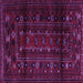 Square Persian Purple Traditional Rug, tr2427pur