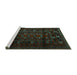 Sideview of Machine Washable Persian Turquoise Traditional Area Rugs, wshtr2427turq