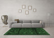 Machine Washable Persian Emerald Green Traditional Area Rugs in a Living Room,, wshtr2427emgrn