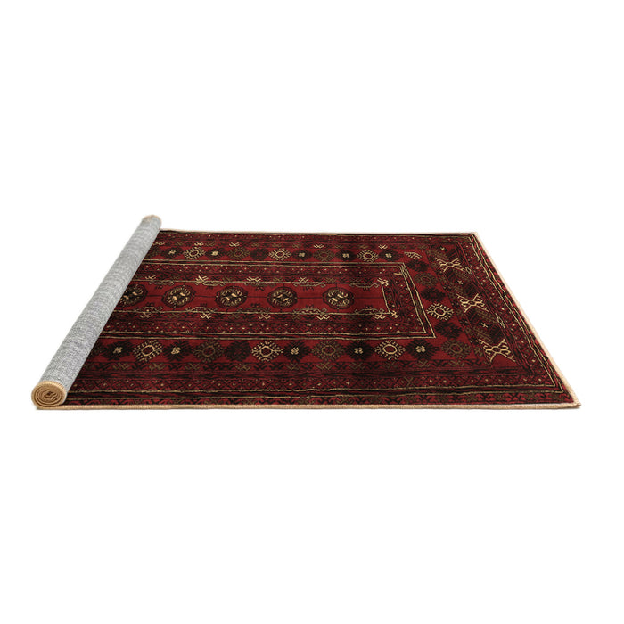 Sideview of Machine Washable Persian Brown Traditional Rug, wshtr2427brn