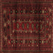 Square Persian Brown Traditional Rug, tr2427brn