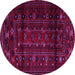 Round Persian Pink Traditional Rug, tr2427pnk