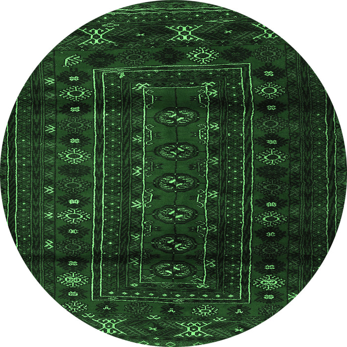 Round Persian Emerald Green Traditional Rug, tr2427emgrn