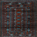 Square Machine Washable Persian Light Blue Traditional Rug, wshtr2427lblu