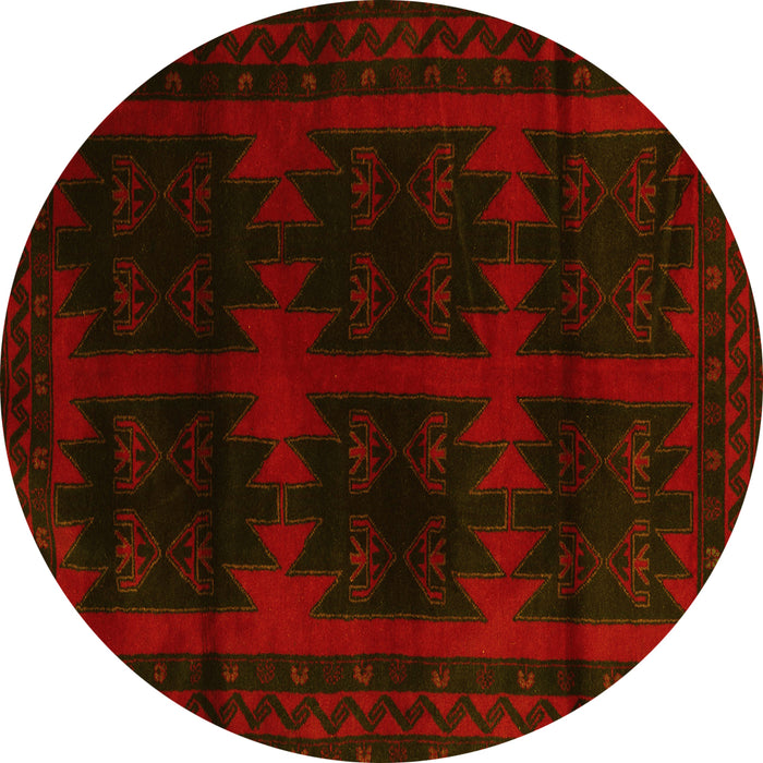 Round Machine Washable Persian Yellow Traditional Rug, wshtr2428yw