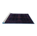 Sideview of Machine Washable Persian Blue Traditional Rug, wshtr2428blu