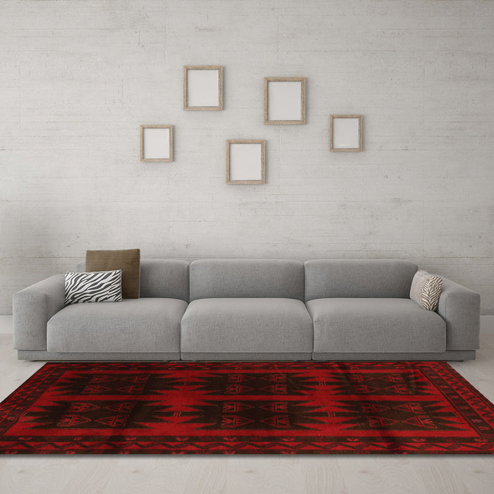 Machine Washable Persian Orange Traditional Area Rugs in a Living Room, wshtr2428org