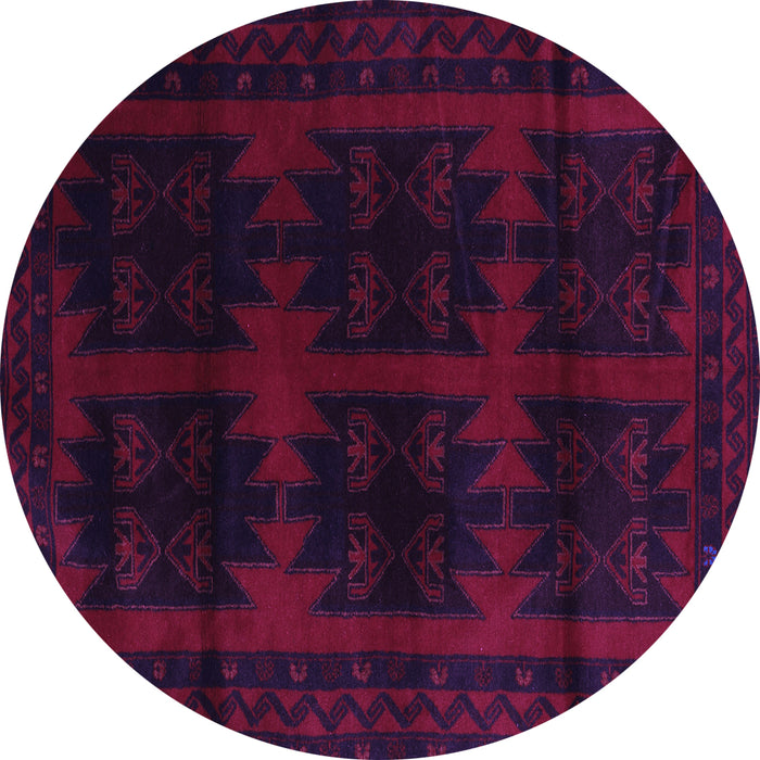 Round Persian Purple Traditional Rug, tr2428pur
