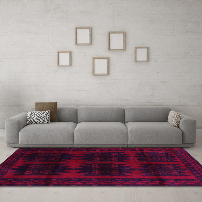 Machine Washable Persian Pink Traditional Rug in a Living Room, wshtr2428pnk