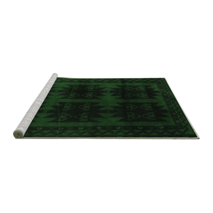 Sideview of Machine Washable Persian Emerald Green Traditional Area Rugs, wshtr2428emgrn