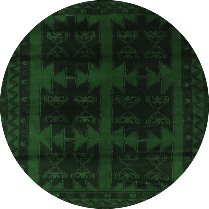 Round Persian Emerald Green Traditional Rug, tr2428emgrn