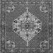 Round Machine Washable Persian Gray Traditional Rug, wshtr2429gry