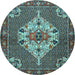 Round Persian Light Blue Traditional Rug, tr2429lblu