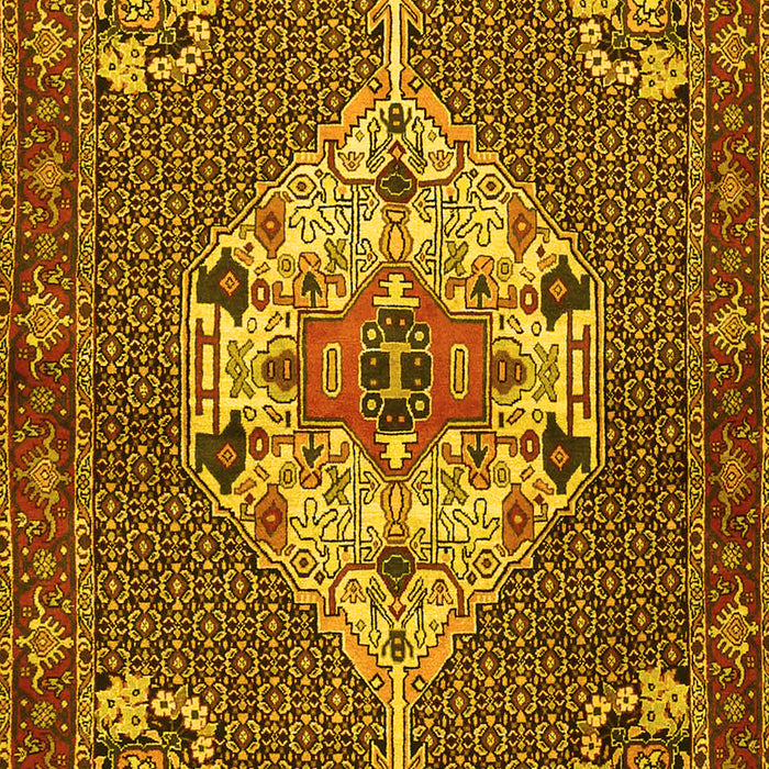 Machine Washable Persian Yellow Traditional Rug, wshtr2429yw