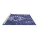 Sideview of Machine Washable Persian Blue Traditional Rug, wshtr2429blu