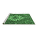 Sideview of Machine Washable Persian Emerald Green Traditional Area Rugs, wshtr2429emgrn