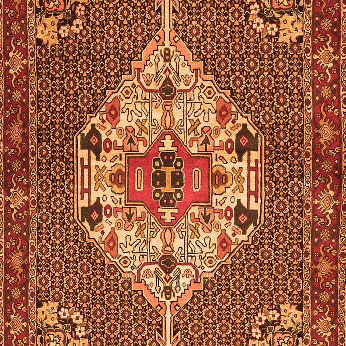 Serging Thickness of Machine Washable Persian Orange Traditional Area Rugs, wshtr2429org