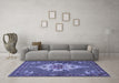 Machine Washable Persian Blue Traditional Rug in a Living Room, wshtr2429blu