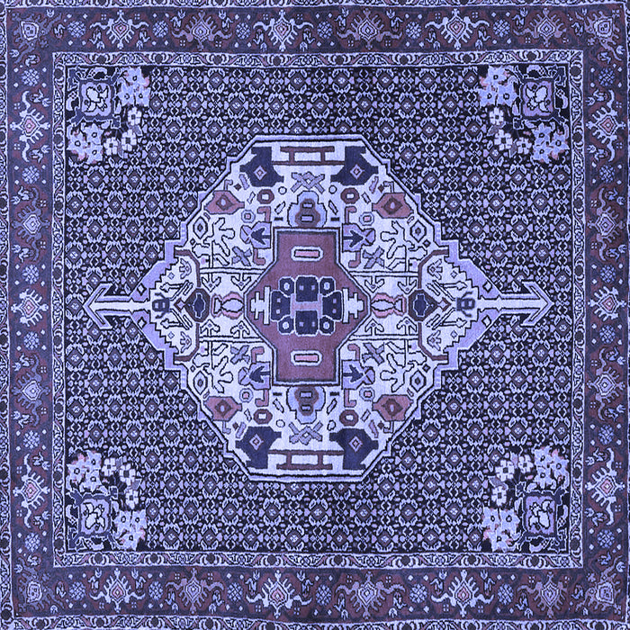 Square Machine Washable Persian Blue Traditional Rug, wshtr2429blu