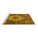 Sideview of Machine Washable Persian Yellow Traditional Rug, wshtr2429yw