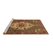 Sideview of Machine Washable Persian Brown Traditional Rug, wshtr2429brn