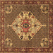 Square Machine Washable Persian Brown Traditional Rug, wshtr2429brn