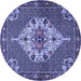 Round Persian Blue Traditional Rug, tr2429blu